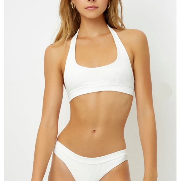 Frankie's Bikinis Other - Frankie's Bikinis Stevie Halter Scoop Bikini Top White